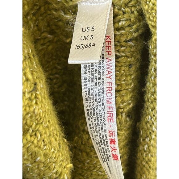 Free People Movement Powder Bunny Ski Bum Knit Hooded Sweater Green Size Small - Picture 9 of 11